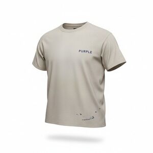 Purple Brand Mens Khaki Paint Splatter Logo T-Shirt 3XL P117-HPEW325 NEW